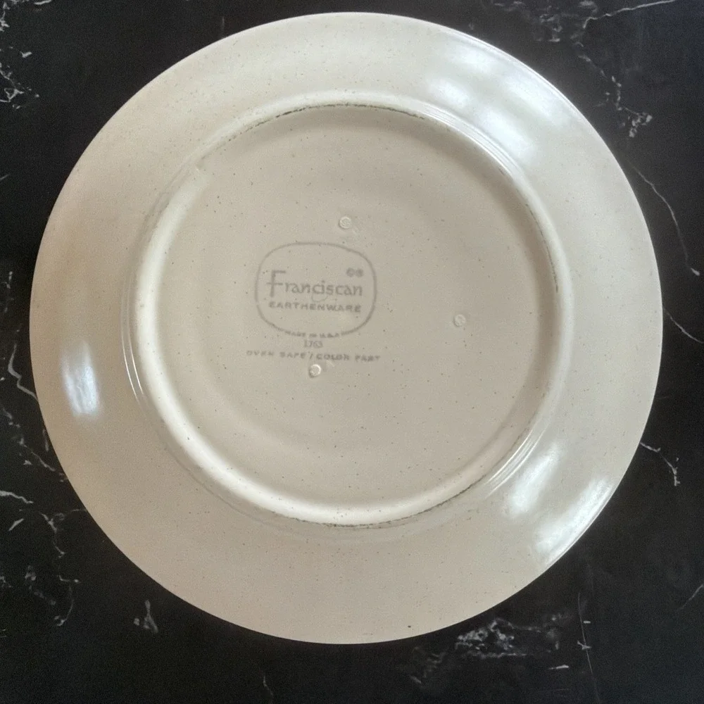 Franciscan Earthenware Fruit Blue Grapes Bread & Butter Plates Stone - Set Of 7